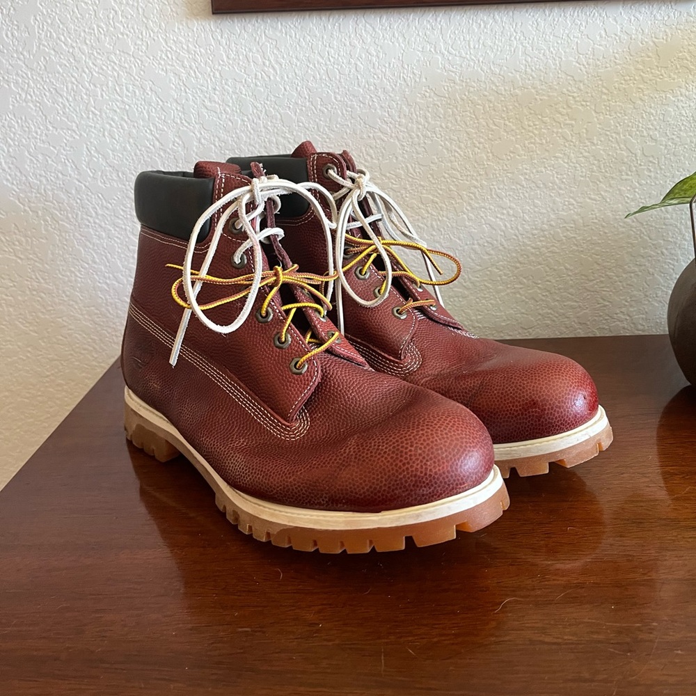 Maroon Leather Timberland Boots !!!